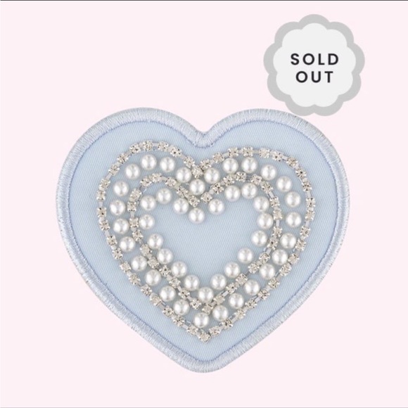 🆕 Stoney Clover Lane The Pastels Crystal Heart Embroidered Sticker Patch